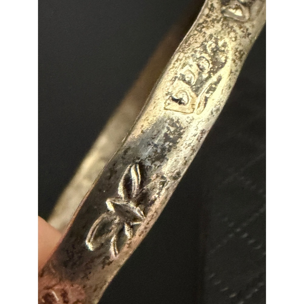 Vintage Sterling Silver Bangle Bracelet Engraved 925 READ